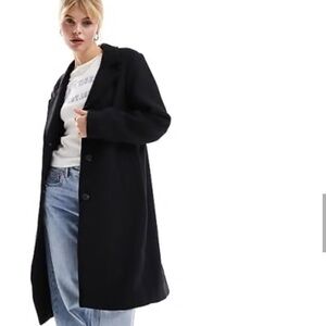 Abercrombie & Fitch Dad Black Wool Coat